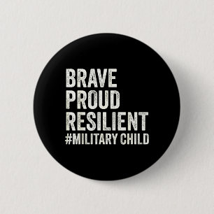 Militair kind kind paars omhoog voor militair kind ronde button 5,7 cm