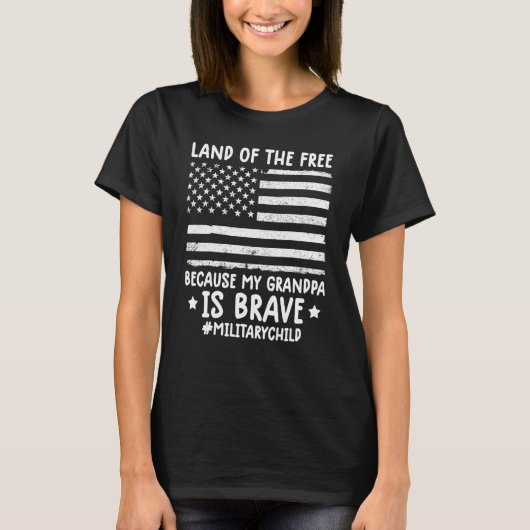 Militair Kinder kindgebied vrij omdat mijn grootva T-shirt (Voorkant)