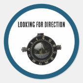 Militair kompas navigatie avontuur ronde sticker (Voorkant)