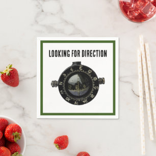 Militair kompas navigatie avontuur servet