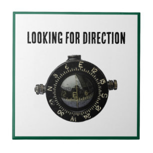 Militair kompas navigatie avontuur tegeltje