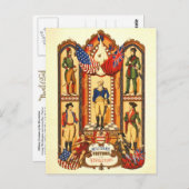 Militair kostuum van de Revolutie Briefkaart (Voorkant / Achterkant)