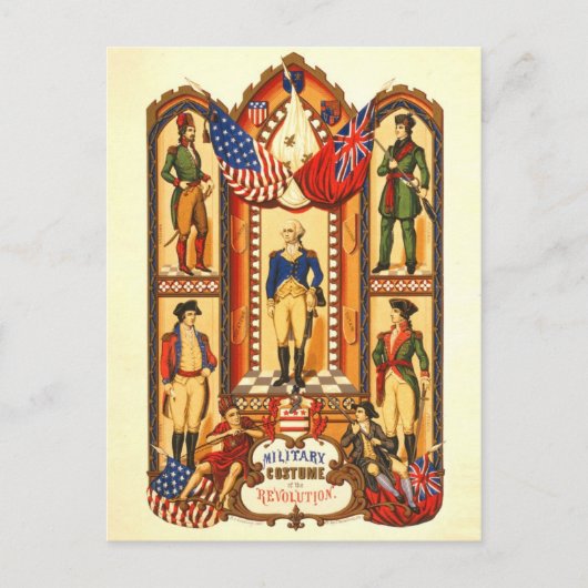 Militair kostuum van de Revolutie Briefkaart (Voorkant)