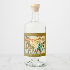 Militair kunstlabel likeurfles etiket