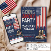 Militair Laarzen Vlag BLAUW Afscheid Afscheidsfees Kaart