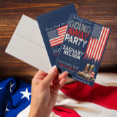 Militair Laarzen Vlag BLAUW Afscheid Feestje Kaart