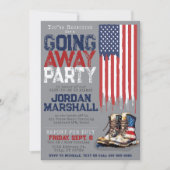 Militair Laarzen Vlag GRIJS Afscheid Afscheidsfees Kaart (Voorkant)