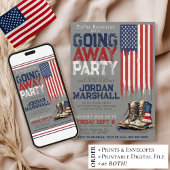 Militair Laarzen Vlag GRIJS Afscheid Afscheidsfees Kaart