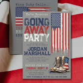 Militair Laarzen Vlag GRIJS Afscheid Afscheidsfees Kaart