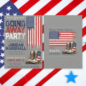 Militair Laarzen Vlag GRIJS Afscheid Vaarwel Feest Kaart