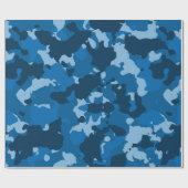 Militair leger Camouflage Camo Blue Navy Cadeaupapier (Vlak)
