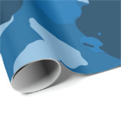 Militair leger Camouflage Camo Blue Navy Cadeaupapier (Rol Hoek)