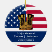 Militair Leger Gepersonaliseerde Amerikaanse vlag Keramisch Ornament (Achterkant)