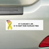 Militair lint, baan van mijn man...moet ... bumpersticker (Op auto)