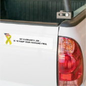 Militair lint, baan van mijn man...moet ... bumpersticker (Op Truck)