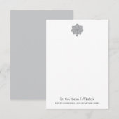 Militair luitenant-kolonel persoonlijk briefpapier bedankkaart (Voorkant / Achterkant)
