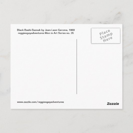 Militair Man van Bashi-Bazouk door Jean-Leon Gerom Briefkaart (Achterkant)