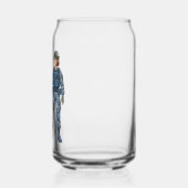 militair meisje bewerkbare tekst blikvorm glas (Links)