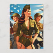  militair meisje briefkaart (Voorkant)