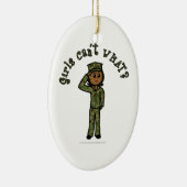 Militair meisje - Donker Keramisch Ornament (Rechts)