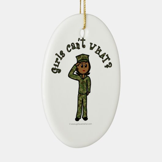 Militair meisje - Donker Keramisch Ornament (Rechts)