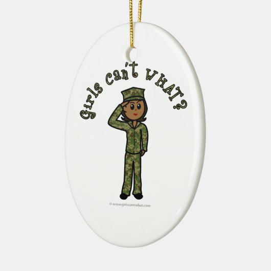 Militair meisje - Donker Keramisch Ornament (Links)