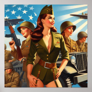 militair meisje poster