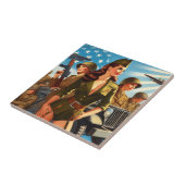 militair meisje tegeltje (Zijkant)
