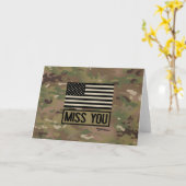 Militair - Miss You Kaart (Gele Bloem)