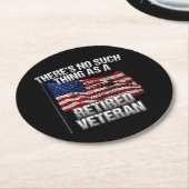 Militair - niet zoals een ingemoeide veteraan ronde kartonnen onderzetter (Gebogen)