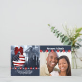 Militair Ornament voor kerstviering met patriottis Feestdagenkaart (Staand voorkant)