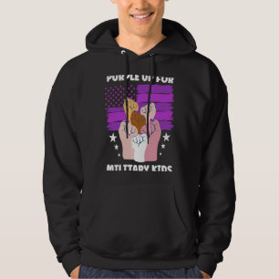 Militair Paars op dag Kinder maand Meerjarig Kind Hoodie