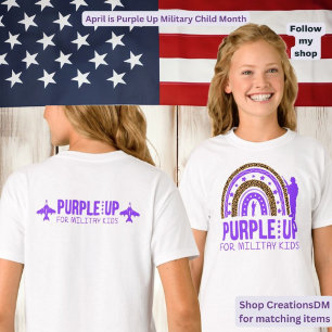 Militair - Paarse omhoog Militair Kind T-shirt