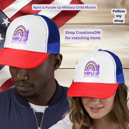 Militair - Paarse omhoog Militair Kind Trucker Pet