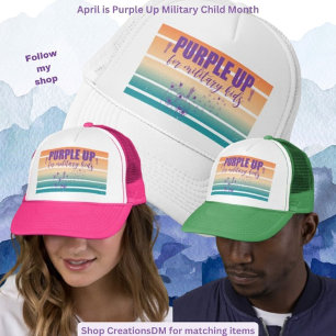 Militair Paarse Omhoog Militair Kinder Trucker Pet