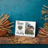 Militair papa mijn held draagt camouflage vaderdag fotoplaat (Zijkant)