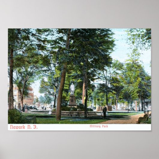 Militair Park, Newark, NJ 1908  Poster (Voorkant)