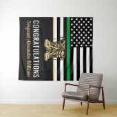 Militair Pensioen Dunne Groene Lijn Vlag Leger Wandkleed (In Situ (horizontaal))