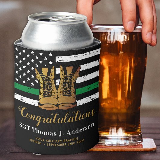 Militair Pensioenleger boott met groene lijn Blikjeskoeler