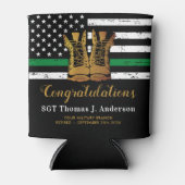 Militair Pensioenleger boott met groene lijn Blikjeskoeler (Voorkant)