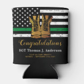 Militair Pensioenleger boott met groene lijn Blikjeskoeler (Achterkant)