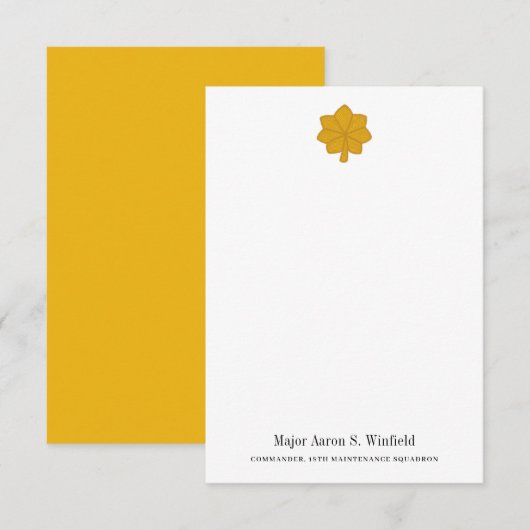 militair persoonlijk hoofdkantoorbenodigdheden bedankkaart (Voorkant / Achterkant)