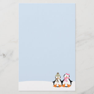 Militair pinguïn Couple Briefpapier