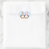 Militair pinguïn Couple Hart Sticker (Tas)