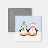 Militair pinguïn Couple Magneet (Voorkant / Achterkant)