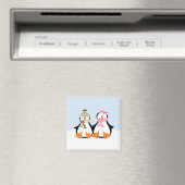 Militair pinguïn Couple Magneet (Insitu (Vaatwasser))