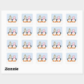 Militair pinguïn Couple Vierkante Sticker (Vel)