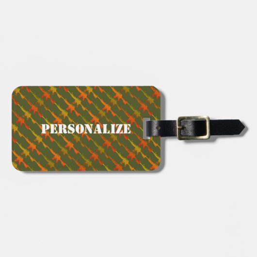 Militair Pistool Camouflage GI Geweer Leger Groen  Bagagelabel (Voorkant horizontaal)