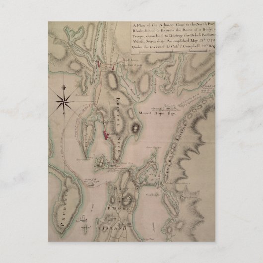 Militair plan van het noordelijke deel van Rhode Briefkaart (Voorkant)