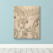 Militair plan van het noordelijke deel van Rhode Canvas Afdruk (Insitu (Houten vloer))